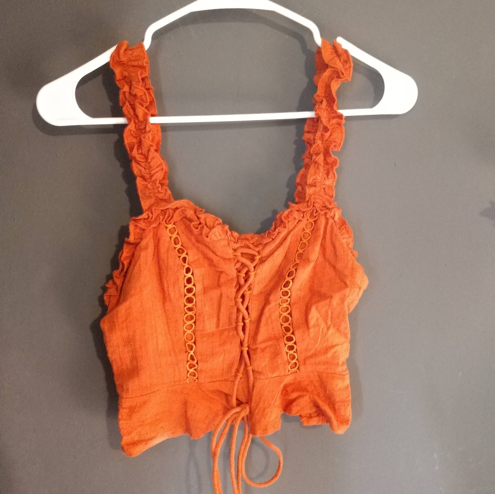The Impeccable Pig Orange Drawstring Top
